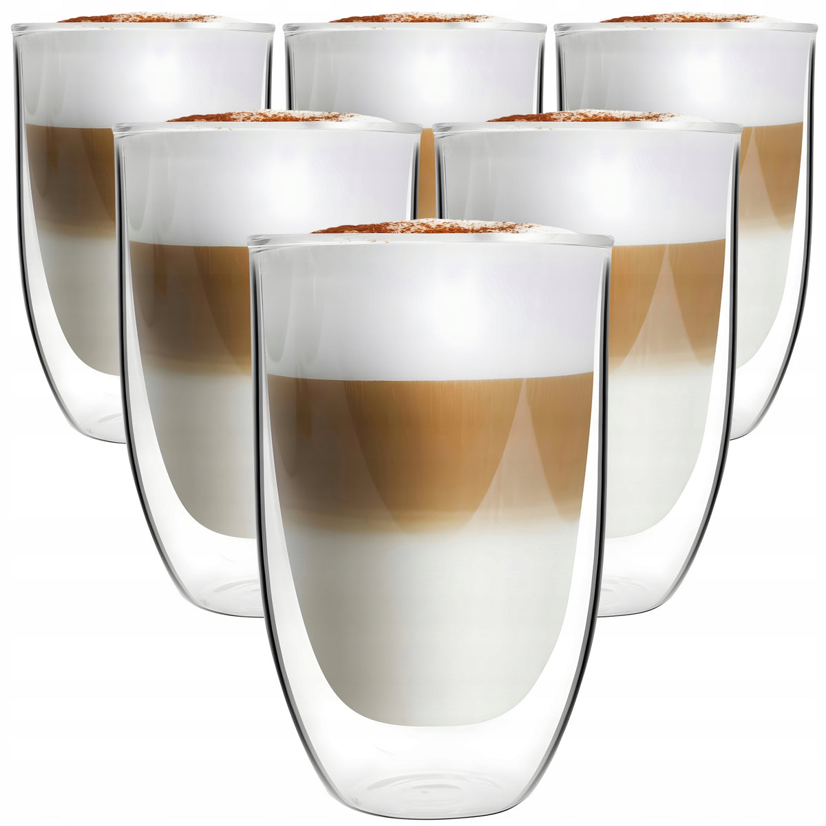 SZKLANKI TERMICZNE DO KAWY LATTE HERBATY VIALLI DESIGN 6x 350 ML PODWÓJNE espresso cappuccino napoje gorące