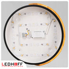 Plafon sufitowy Lampa LED z drewnem czarna 30cm 30W boho do pokoju mała okrągła oprawa oświetleniowa, zintegrowane