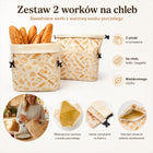 2x Bawełniane worki na chleb z woskiem pszczelim do przechowywania zakwasu woreczek / torebka /Wzór 2 szt.