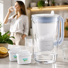 Dzbanek Brita Filtrujący Wody Szklany Glass 2,5l 2x Filtr Maxtra Pro Biały dzbanek filtrujący bezbarwny
