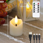 Świece LED bezpłomieniowe akumulatorowe 6 szt z pilotem timer USB mini lampki dekoracyjne imitujące płomień do stroików