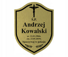 Grawerowana tabliczka nagrobna na grób na krzyż klasyczna srebrna 20x15cm tablica cmentarna z tworzywa sztucznego