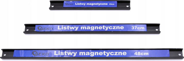 Geko Listwy magnetyczne 3szt. 23cm 37cm 48cm wieszak na narzędzia uchwyt ścienny do warsztatu, organizer, metalowy, udźwig do 15 kg, 3 miejsca