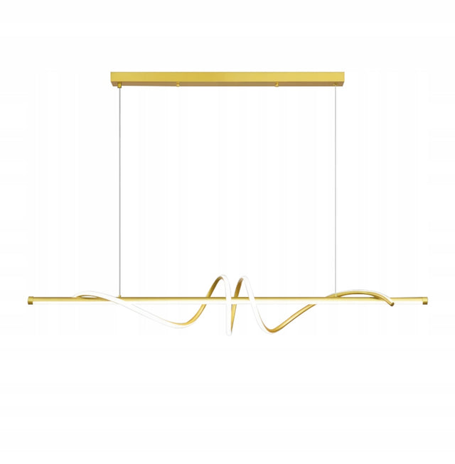Lampa wisząca toolight złota 120 cm zintegrowane LED oprawa sufitowa aluminiowa, ciepła barwa światła, jednopunktowa