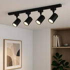 Zestaw Szynoprzewód Szyna 2m + 4x Lampa GU10 LED Oświetlenie szynowe czarny system sufitowy reflektory do salonu kuchni