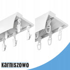 Karnisz szyna sufitowa aluminiowa podwójna z osłoną 200 cm żabka/agrafka prowadnica do firan i zasłon, dwutorowa
