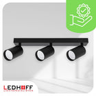 Lampa sufitowa KINKIET LED SPOT oprawa halogenowa 3x GU10 CZARNA natynkowa listwa oświetleniowa prostokątna do wnętrz