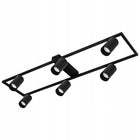 Lampa Sufitowa Oprawa Halogenowa wisząca LED 6x GU10 Ruchoma Kinkiet Czarna aluminiowa listwa oświetleniowa, wysokość