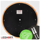 Lampa sufitowa LED Plafon 40cm z drewnem czarna Okrągła 40W naturalna 4000K oprawa, zintegrowane źródło światła, biała