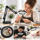 LAMPA Z LUPĄ LED KOSMETYCZNA BIURKOWA 84 LED ZACISK PODSTAWA SOUNIX do manicure i makijażu, stylizacji paznokci