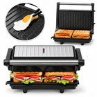 Opiekacz Panini 1000W grill kontaktowy 180° powłoka ceramiczna do kanapek nominalna srebrny