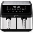 Frytkownica beztłuszczowa dwukomorowa AIR fryer 10l frytownica podwójna LCD czarny