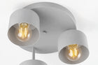 Lampa Sufitowa Żyrandol Plafon 3xE27 Szara Cementowa Urban GrayRoller LOFT oprawa wisząca metalowa 3-punktowa do salonu