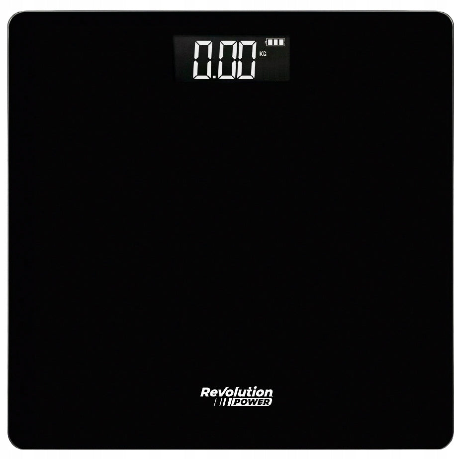 Waga łazienkowa elektroniczna precyzyjna 180 KG szklana czarna slim LCD czarny