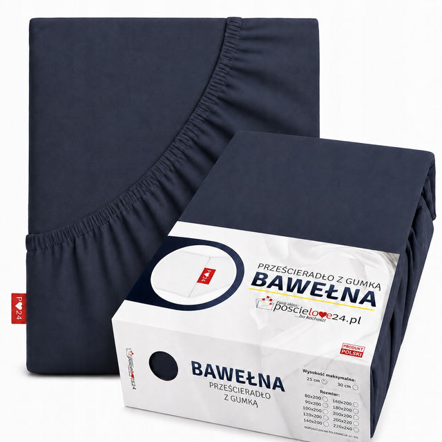 Prześcieradło 120x200 z gumką gruba Bawełna polska 165g różne kolory na materac do 30 cm, certyfikat oeko-tex Standard 100