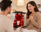 MIŚ Z RÓŻ 25 CM Z DIODAMI LED DUŻY NA PREZENT + PUDEŁKO maskotka dekoracyjna, ozdoba świetlna, upominek dla mamy, Dzień