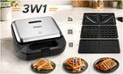 Opiekacz gofrownica grill 3W1 toster do kanapek sandwich tostów 1500W mocny nominalna czarny