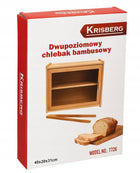 Chlebak bambusowy pojemnik żywność przyprawy półka szafka do kuchni deska na pieczywo, prostokątny, brązowy, 40 × 31 cm