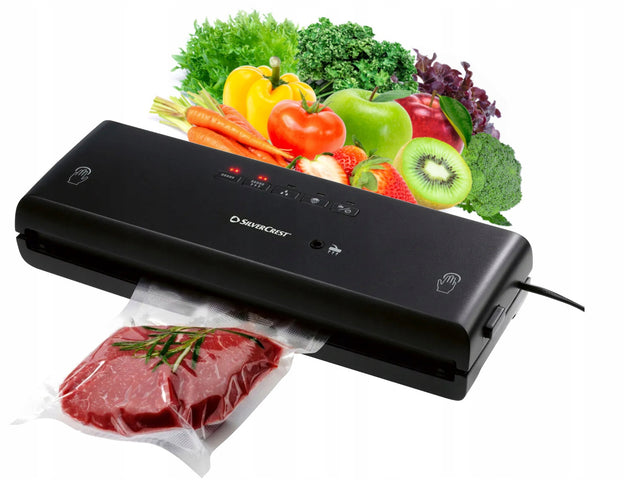 Czarna Zgrzewarka próżniowa silvercrest A1 130W do żywności folii sous-vide pakowarka spożywcza, szczelne pakowanie, zgrzew 30 cm