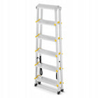 Drabina aluminiowa domowa dwustronna składana higher 2x6 stopni taboret schodki, podest roboczy, nośność 125 kg