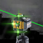 Laser krzyżowy poziomica laserowa 40 M laser samopoziomująca statyw walizka zielone linie 360°, 16 wiązek, IP65, do