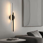 LAMPA ŚCIENNA LED KINKIET CZARNY NOWOCZESNY DO SALONU KORYTARZA 24W 3000K 60CM oprawa metalowa, 2 punkty świetlne