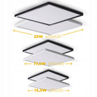 Plafon LED panelLL PLAF02CCT L17,5W czarny kwadrat zmiana barwy 30cm lampa sufitowa ze zintegrowanym źródłem, do