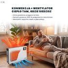 GRZEJNIK ELEKTRYCZNY KONWEKTOROWY ENERGOOSZĘDNY WI-FI PILOT TIMER LED 2000W 660 mm 380 mm grzewcza biały