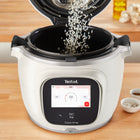 Multicooker tefal Cook4Me z pokrywą do zapiekania air fryer 1300 przepisów 6 l 1600 w biały
