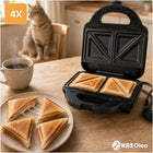 Opiekacz do kanapek panini grill toster elektryczny gofrownica 3W1 mocny nominalna czarny
