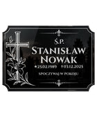Prostokątna Tabliczka Nagrobna z Krzyżem na Wszystkich Świętych IP44 ozdoba na mogiłę, dekoracja cmentarna, wysokość 20