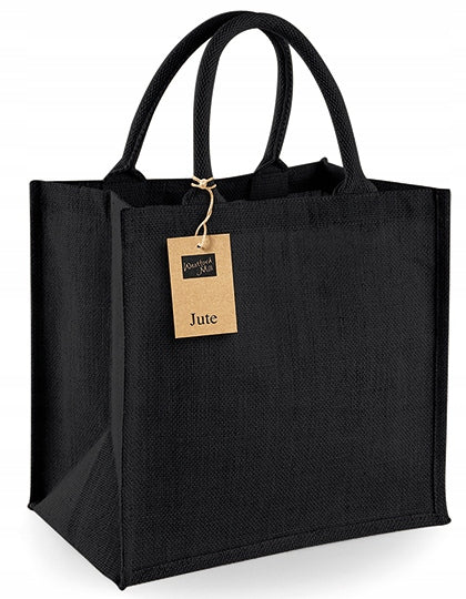 Torba jutowa czarna na zakupy 30 x 30 x 19 cm z juty worek prezentowy, opakowanie upominkowe, worek bożonarodzeniowy