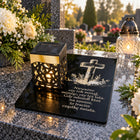 Znicz Solarny LED na cmentarz grób lampka nagrobna lampion dedykacja ozdoba pamięci, światło na pomnik, ponad 75 h