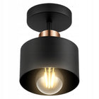 Lampa wisząca sufitowa plafon LED retro edison oprawa metalowa czarna, gwint E27, 1 źródło światła, do salonu lub