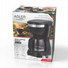 Ekspres Adler AD 4381 Black Przelewowy 0,6l 600W Szklany Dzbanek do parzenia kawy, automatyczne wyłączanie, sterowanie