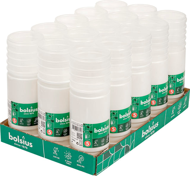 Wkłady do zniczy z parafiną 19,5 cm Bolsius RP5 Całoroczne 113h - 15 sztuk parafinowy 15 szt.