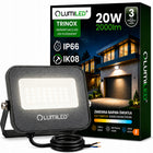 Halogen Naświetlacz Lampa LED 20W 2000 lm IP66 zewnętrzny mocny 3 barwy reflektor do garażu, warsztatu i podwórka