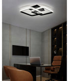 Lampa Sufitowa LED Plafon Modern Żyrandol 36W Czarna Kwadrat Nowoczesna oprawa do salonu i sypialni, aluminiowa, 2