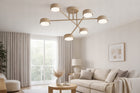 Nowoczesna Lampa Sufitowa Plafon Żyrandol Spot Halogenowa Ecru Gx53 oprawa metalowa, 6 punktów świetlnych, maks. 30 W