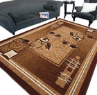 Nowoczesny Tkany Dywan 220x300 ~2x3 Szare Brązowe Bordo Alfa BCF Shiraz wykładzina polipropylenowa prostokątna do