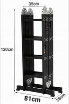Drabina aluminiowa przegubowa stab.81cm wielofunkcyjna 4x4 kontrakt +podest 16 szczebli, wysokość robocza 5,6 m, udźwig
