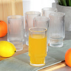 6x Szklanki RYFLOWANE do napojów wody drinków zestaw komplet szklanek 320ml bezbarwne szkło, do serwowania, można myć w