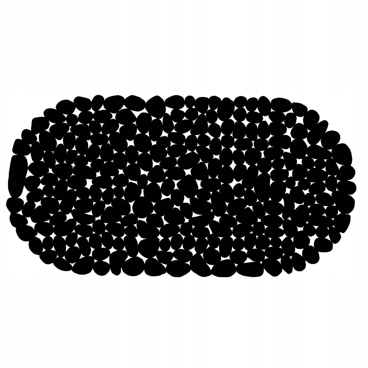 Mata łazienkowa antypoślizgowa 66x34 cm czarna pod prysznic do wanny nakładka kąpielowa owalna 5 mm