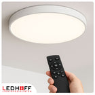 Plafon LED z pilotem Lampa sufitowa ściemnialna biała panel mocna duża oprawa okrągła 30 w, szerokość 50 cm, zmienna