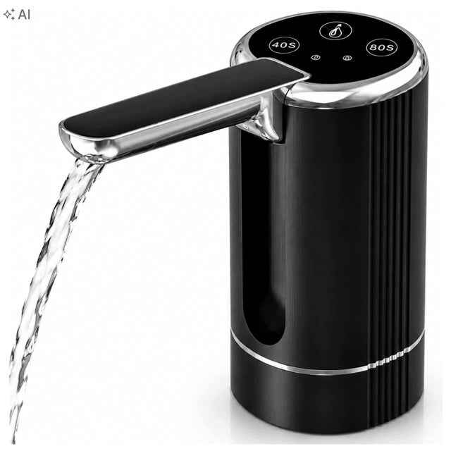 Elektryczna pompka do wody USB Dozownik automatyczny do butli bezprzewodowy 6.4 cm 13.8 cm czarny