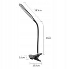 Lampka biurkowa LED biurowa szkolna USB klips do nauki czytania pracy przy komputerze 55 cm zasilanie sieciowe biała
