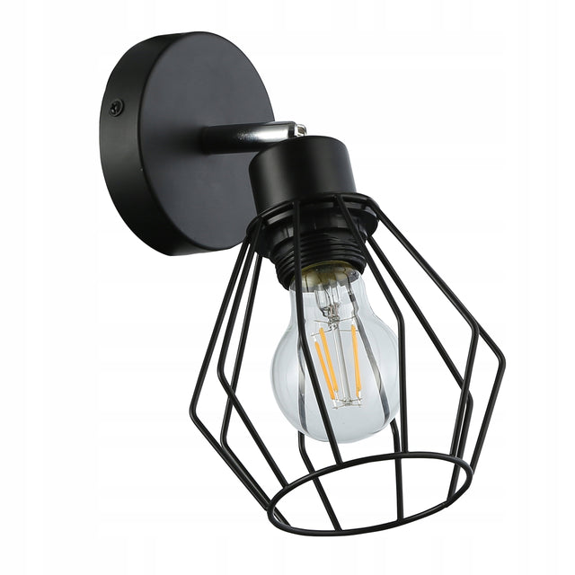 Kinkiet ścienny lampa wewnętrzna LED ruchoma E27 do czytania czarny diament oprawa metalowa, 1 punkt świetlny, maks. 35 w