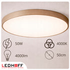 Plafon sufitowy Lampa LED Kaszmirowa 50cm Okrągła 50W do pokoju BEŻ mocna oprawa oświetleniowa, neutralna barwa
