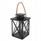 Lampiony dekoracyjne do ogrodu latarenki czarne Altom Design 20,5/33cm 2szt metalowo-szklana ozdoba tarasu, balkonu i