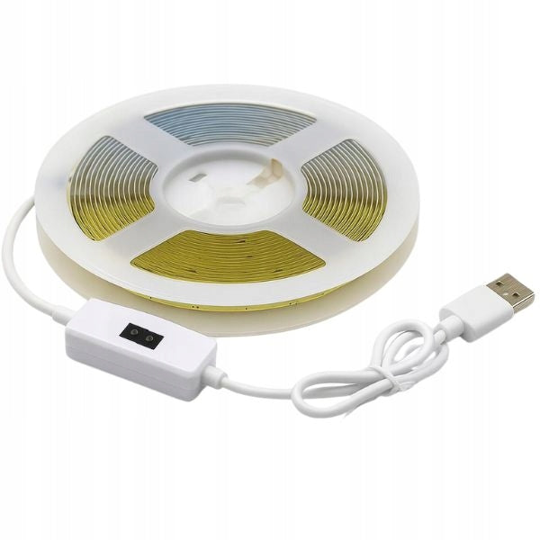 3m pod Szafkowa taśma Led COB 400led/m USB 5V 4000K bezdotykowy włącznik oświetlenie meblowe neutralne białe 24W